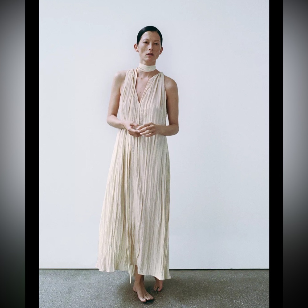 ZW collection flowy crinkle effect dress